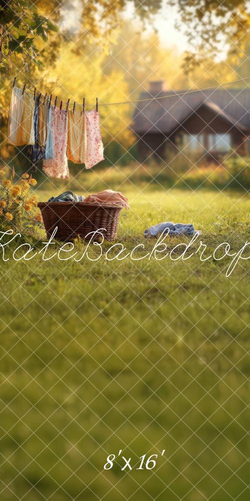 Kate Spring Laundry Day Clothes Cottage Backdrop Designed by Lidia Redekopp