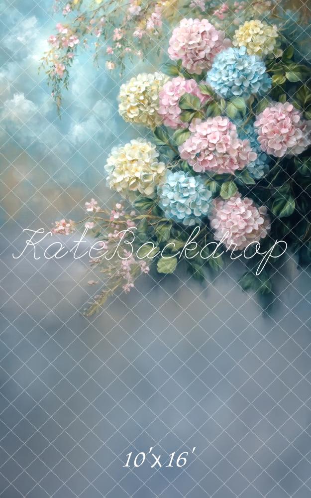 Kate Fine Art Pastel Hydrangea Floral Backdrop Designed by Lidia Redekopp