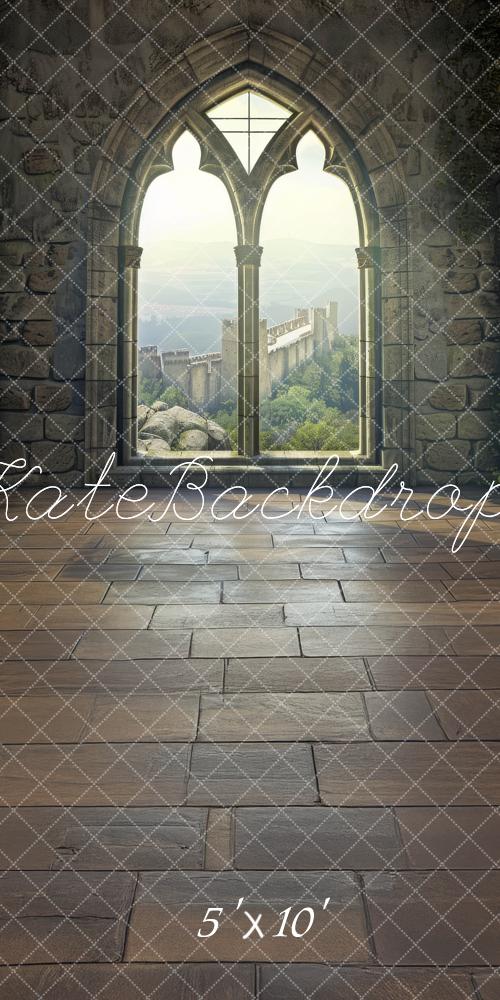 Kate Medieval Castle Arched Window Backdrop Designed by Lidia Redekopp