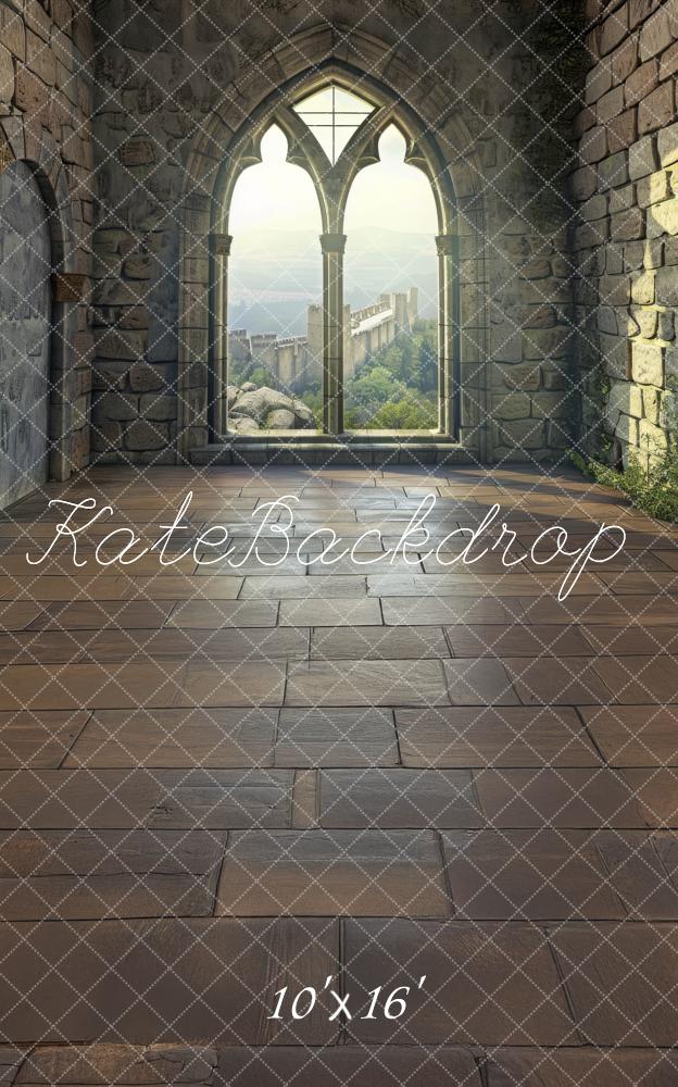 Kate Medieval Castle Arched Window Backdrop Designed by Lidia Redekopp