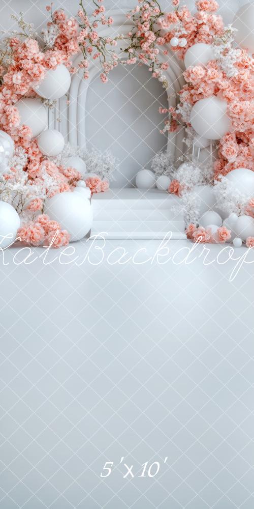 Kate Sweep Spring Flower Arch Balloon Pink Backdrop Designed by Lidia Redekopp