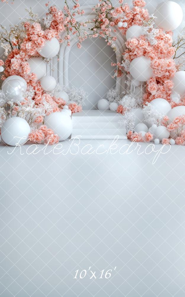 Kate Sweep Spring Flower Arch Balloon Pink Backdrop Designed by Lidia Redekopp