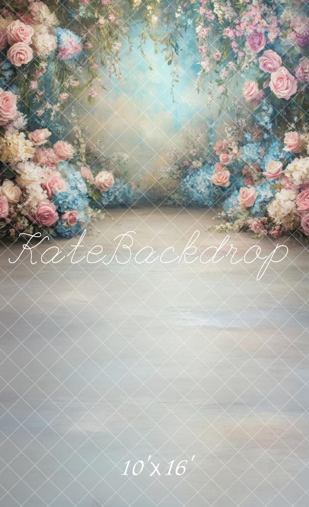 Kate Sweep Spring Fairyland Flower Pastel Rose Backdrop Designed by Lidia Redekopp