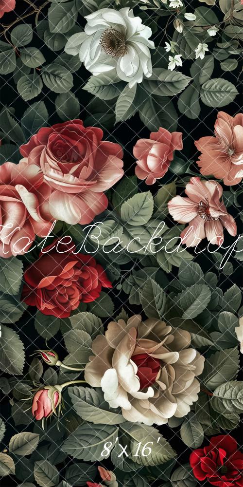 Kate Sweep Valentine Vintage Roses Pattern Backdrop Designed by Lidia Redekopp