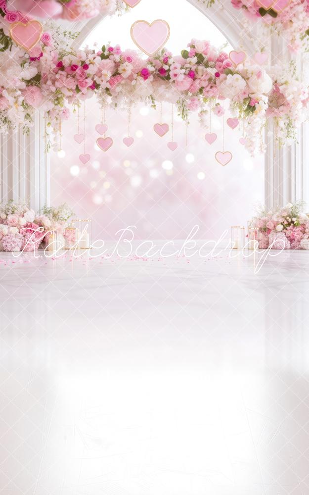 Kate Sweep Valentine Pink Roses Arch Heart Backdrop Backdrop Designed by Patty Robert