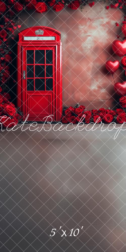 Kate Sweep Valentine Telephone Booth Red Heart Backdrop Backdrop Designed by Patty Robert