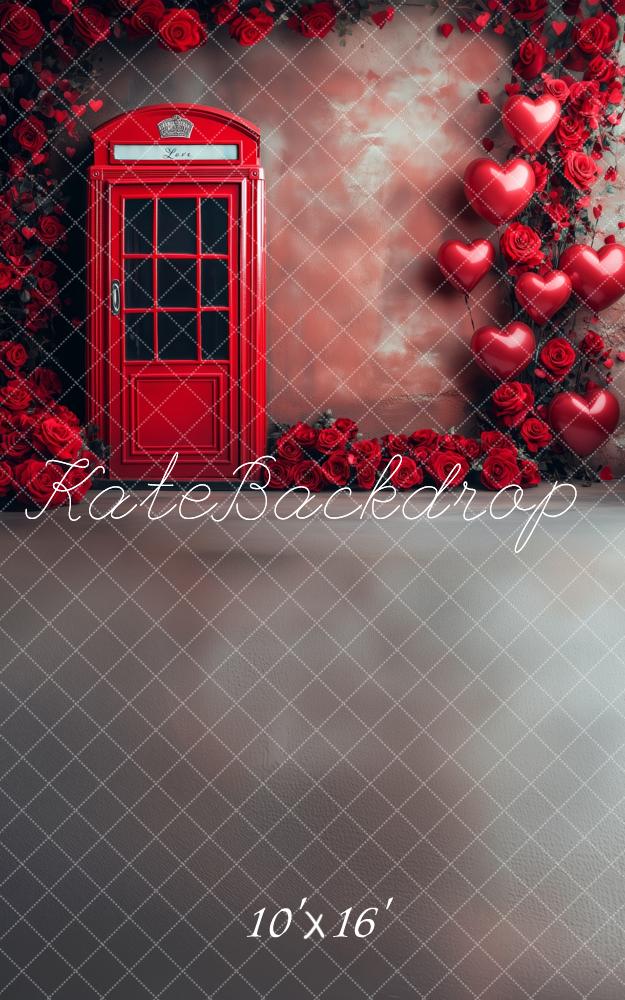 Kate Sweep Valentine Telephone Booth Red Heart Backdrop Backdrop Designed by Patty Robert