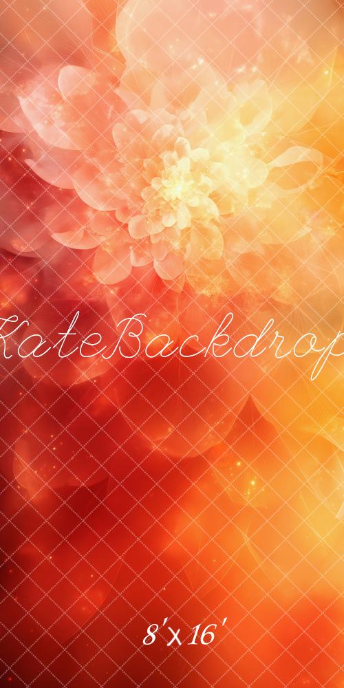 Kate Sweep Abstract Bloom Flower Orange Backdrop Backdrop Designed by Patty Robert