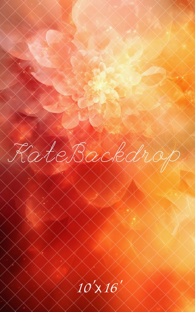 Kate Sweep Abstract Bloom Flower Orange Backdrop Backdrop Designed by Patty Robert