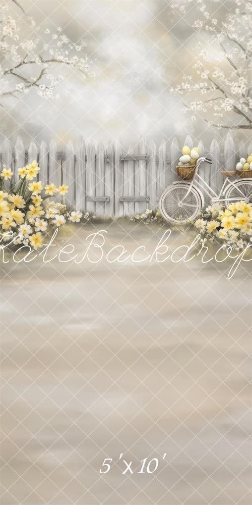 Kate Sweep Easter Spring Bicycle Fence Eggs Backdrop Designed by Lidia Redekopp