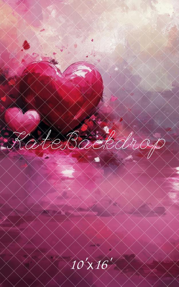 Kate Sweep Valentine Romantic Hearts Pink Backdrop Designed by Lidia Redekopp