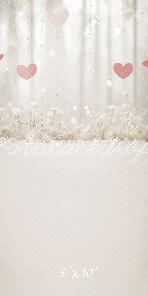 Kate Sweep Valentine Bokeh Hanging Crystals Hearts Backdrop Designed by Lidia Redekopp