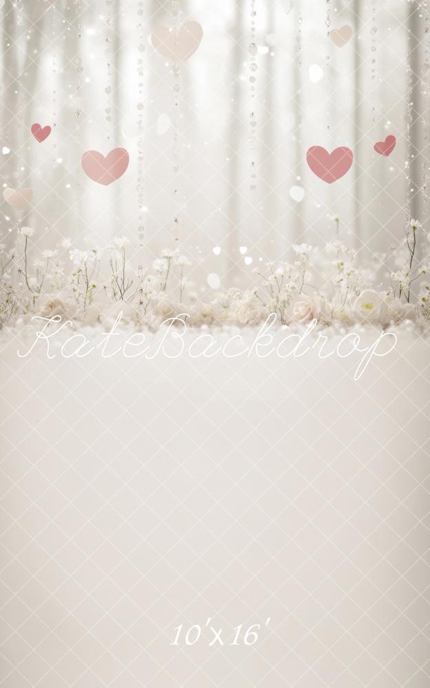 Kate Sweep Valentine Bokeh Hanging Crystals Hearts Backdrop Designed by Lidia Redekopp