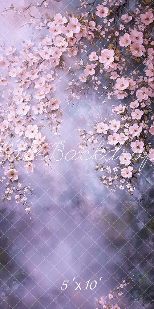 Kate Sweep Spring Fine Art Pink Floral Backdrop Designed by Emetselch