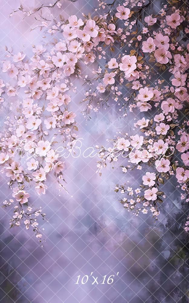 Kate Sweep Spring Fine Art Pink Floral Backdrop Designed by Emetselch