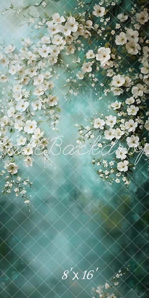 Kate Sweep Fine Art Floral Green Backdrop Designed by Emetselch