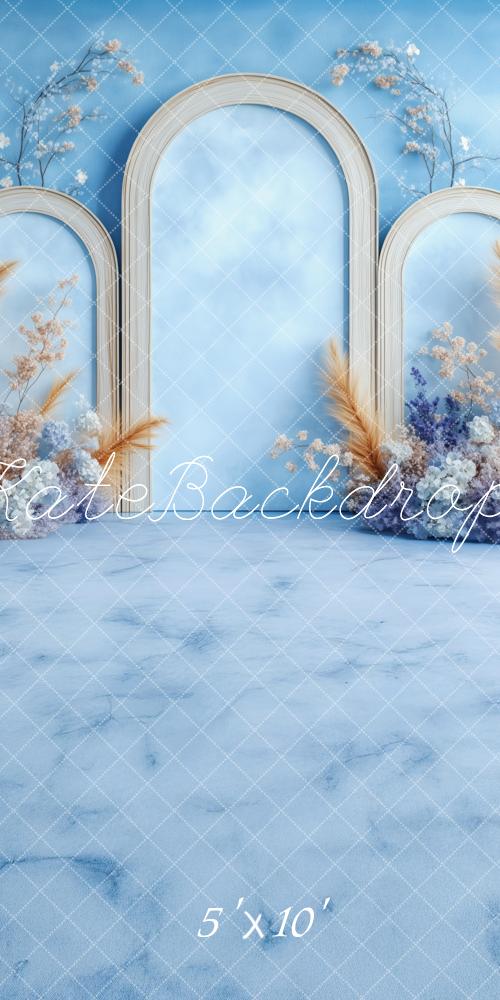 Kate Sweep Dreamy Blue Arched Floral Backdrop Backdrop Designed by Patty Robert