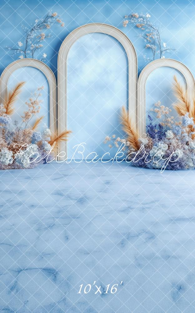 Kate Sweep Dreamy Blue Arched Floral Backdrop Backdrop Designed by Patty Robert