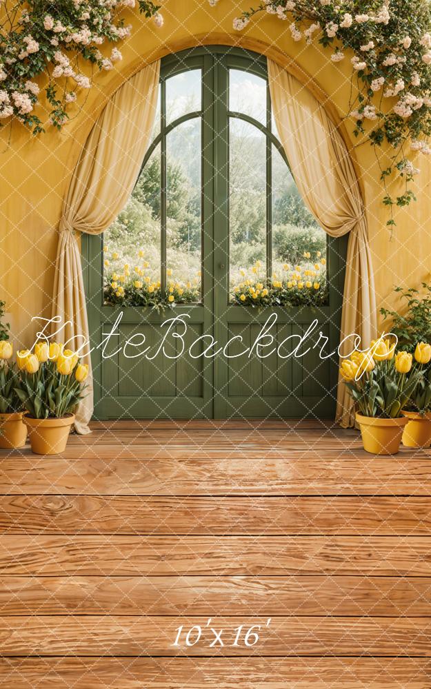 TEST Kate Sweep Spring Floral Arch Door Yellow Backdrop Designed by Emetselch