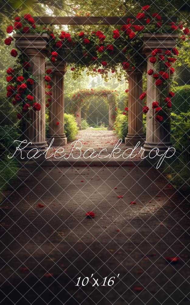 Sweep Valentine Romantische Rozenboog Tuin Foto Achtergrond Designed by Patty Robert