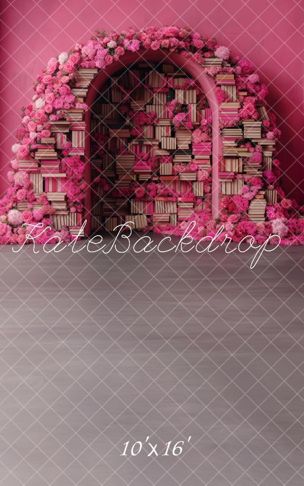 Fondo de biblioteca en forma de arco rosa San Valentín Designed by Patty Robert