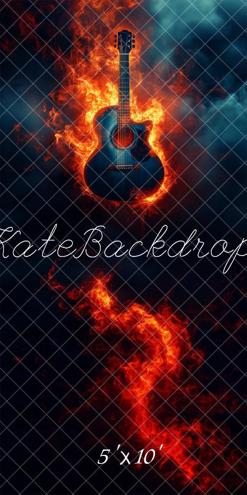 Fondo de guitarra ardiente Sweep Diseñado por Patty Robert