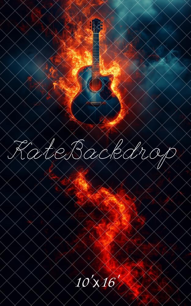 Fondo de guitarra ardiente Sweep Diseñado por Patty Robert