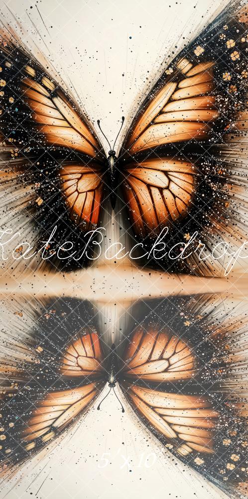 Kate Sweep Butterfly Art Abstract Brown Backdrop Designed by Emetselch