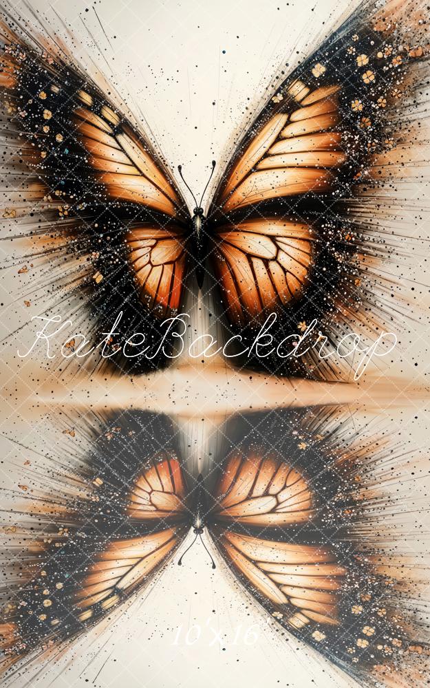 Kate Sweep Butterfly Art Abstract Brown Backdrop Designed by Emetselch