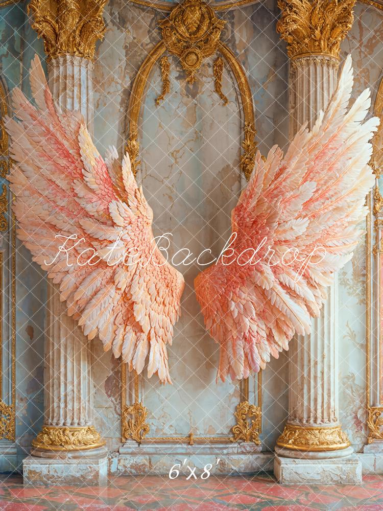 Kate Angel Pink Wings Vintage Backdrop Designed by Emetselch