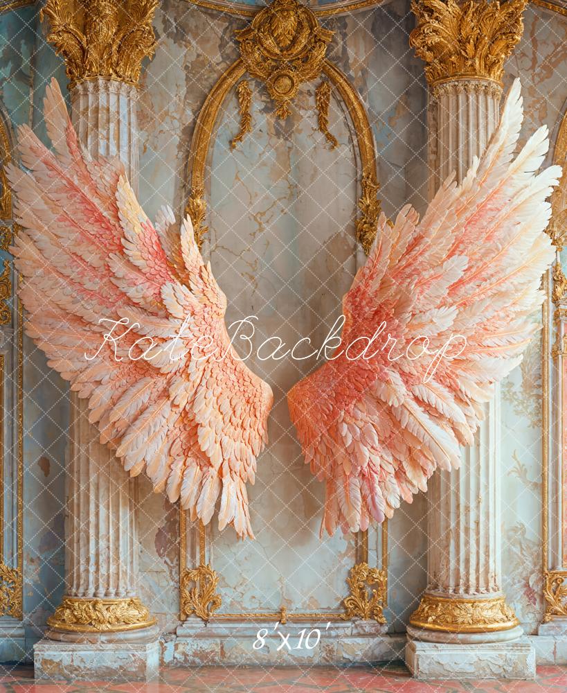 Kate Angel Pink Wings Vintage Backdrop Designed by Emetselch