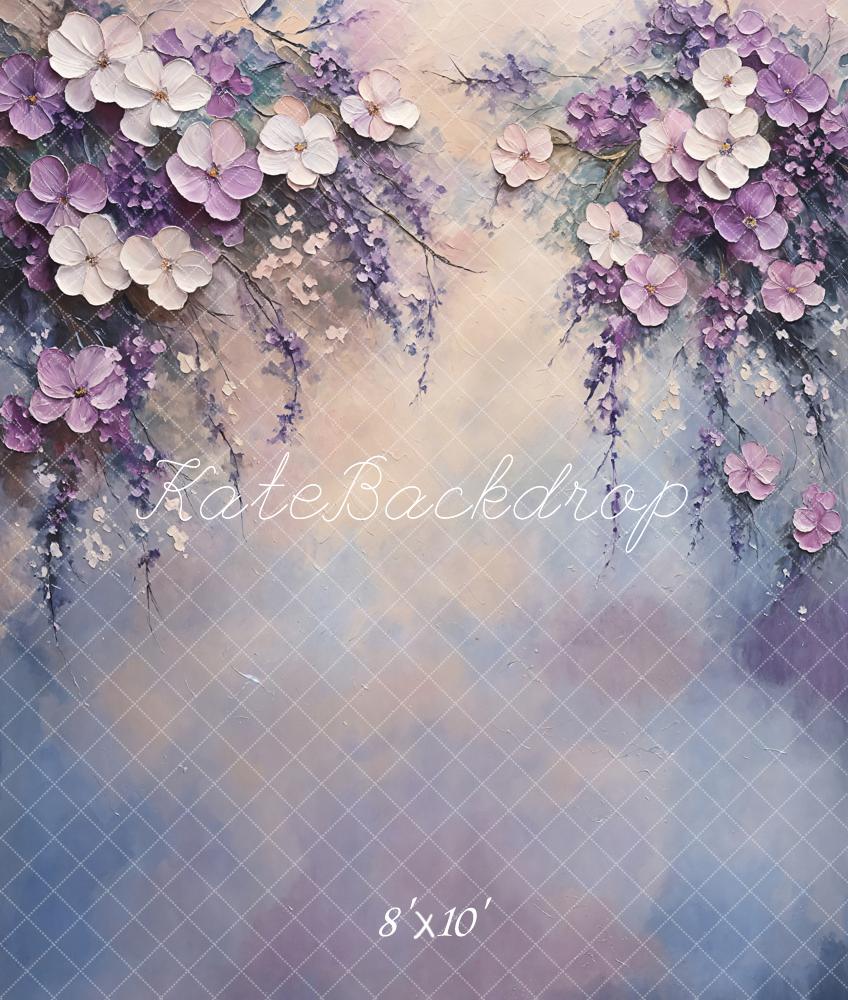 Kate Fine Art Purple Floral Pastel Backdrop Designed by Emetselch