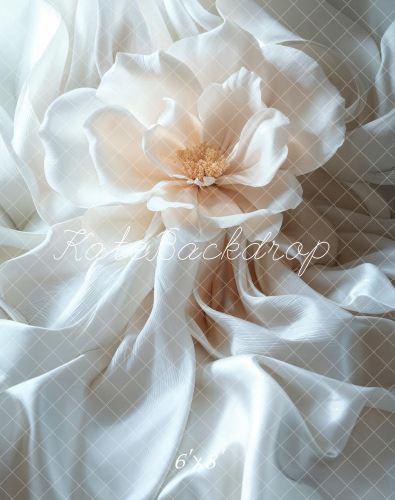 Kate Elegant Floral Silk White Backdrop Designed by Emetselch