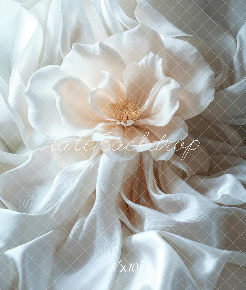 Kate Elegant Floral Silk White Backdrop Designed by Emetselch