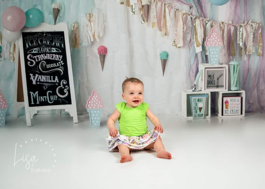 Kate Pastel Ice Cream Backdrop Party Summer Designed by Mandy Ringe Photography