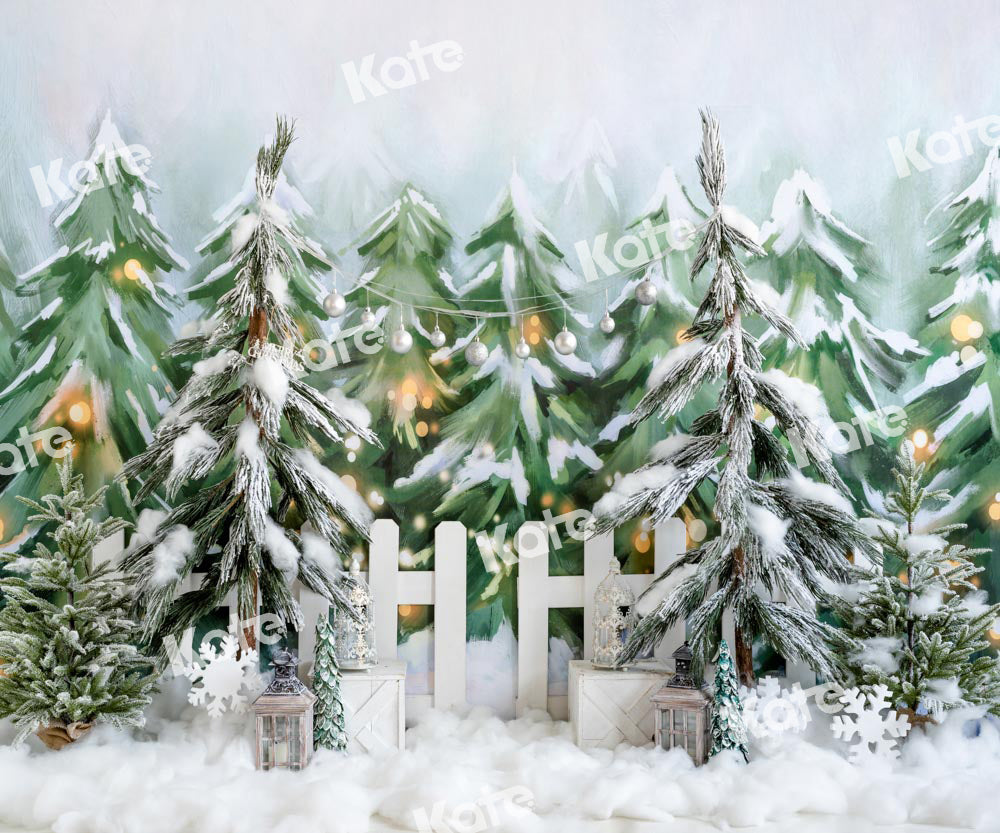 Kate Christmas Backdrop Trees for Sell Snow Forest Designed by Emetselch