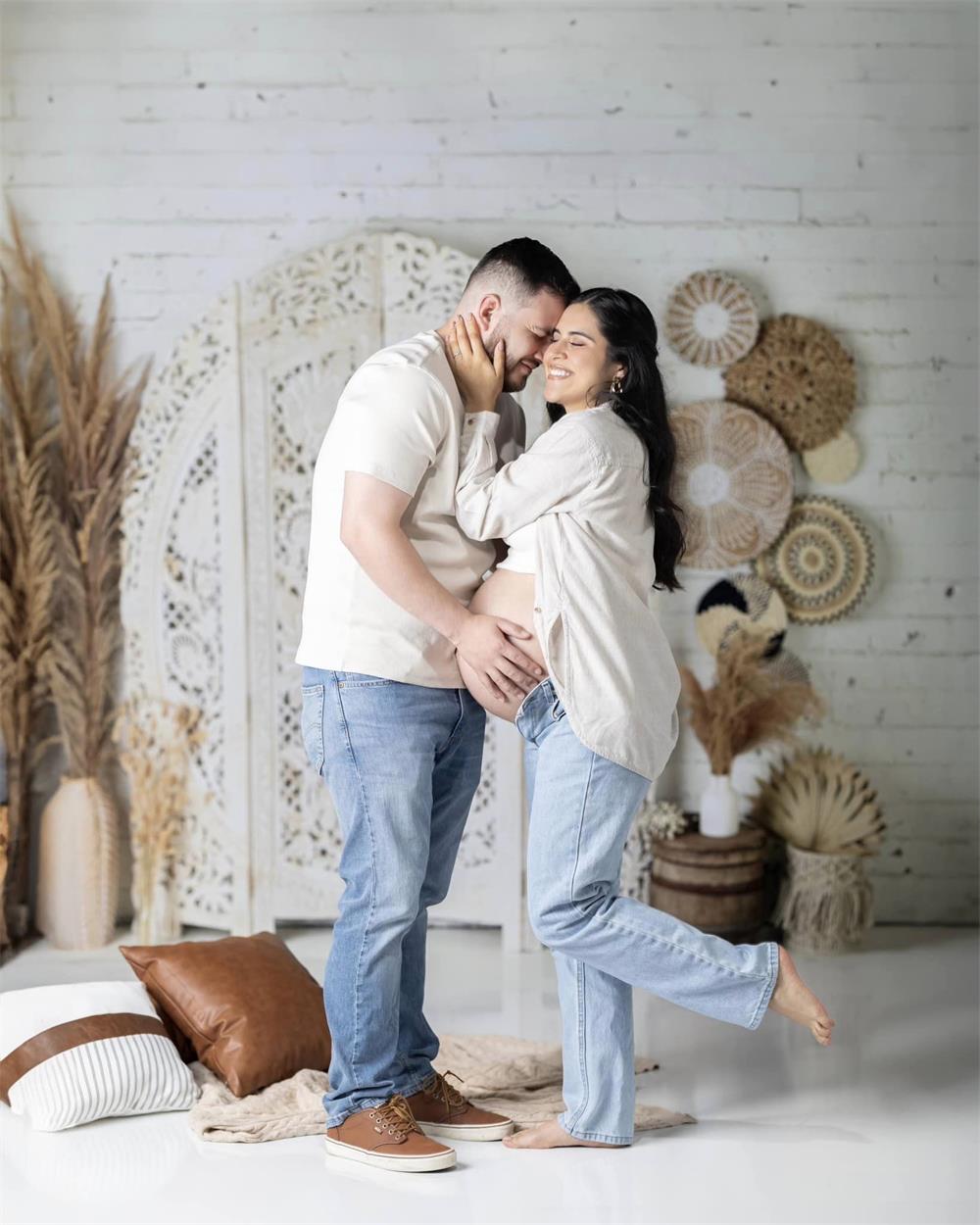 Kate Boho Screen with Pampas Grass Backdrop Designed by Mandy Ringe Photography