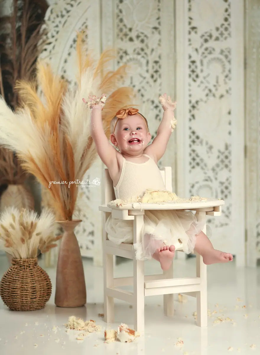 Kate Boho Screen with Pampas Grass Backdrop Designed by Mandy Ringe Photography