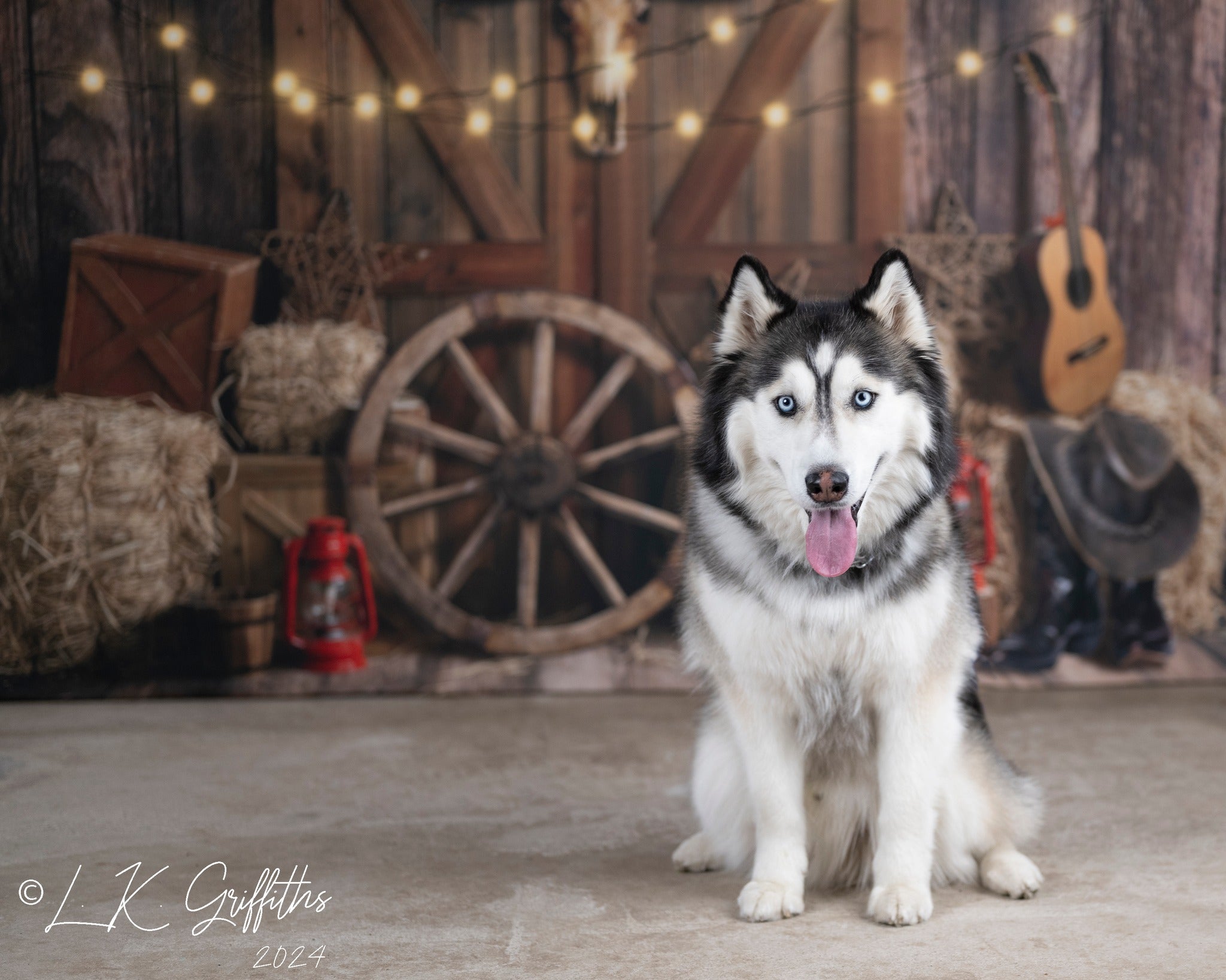 Kate Pet Cow Boy Farm Backdrop Designed by Emetselch