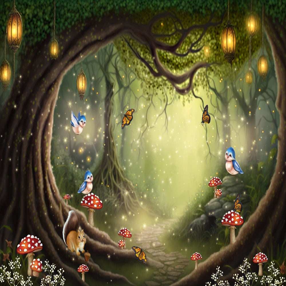 Enchanted Woods with Creatures Forest Backdrop Designed by Ashley Paul