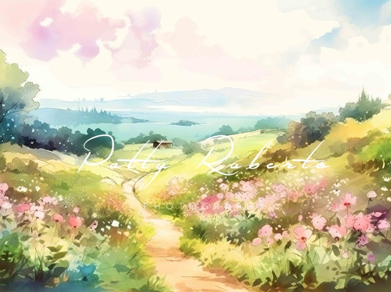 Kate Watercolor Meadow Serenity Backdrop Designed by Patty Robert