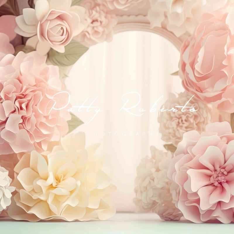 Fantasia floreale per sfondo matrimoniale progettata da Patty Robert