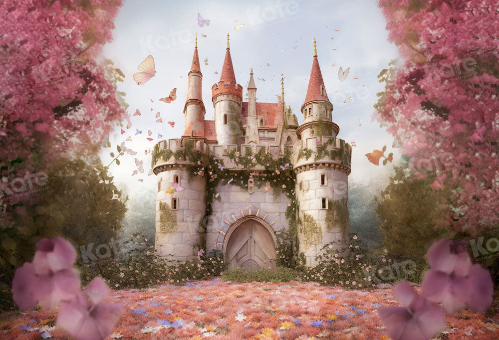 RTS Romantico Sfondo Castello Retro con Fiori Rosa Progettato da Chain Photography