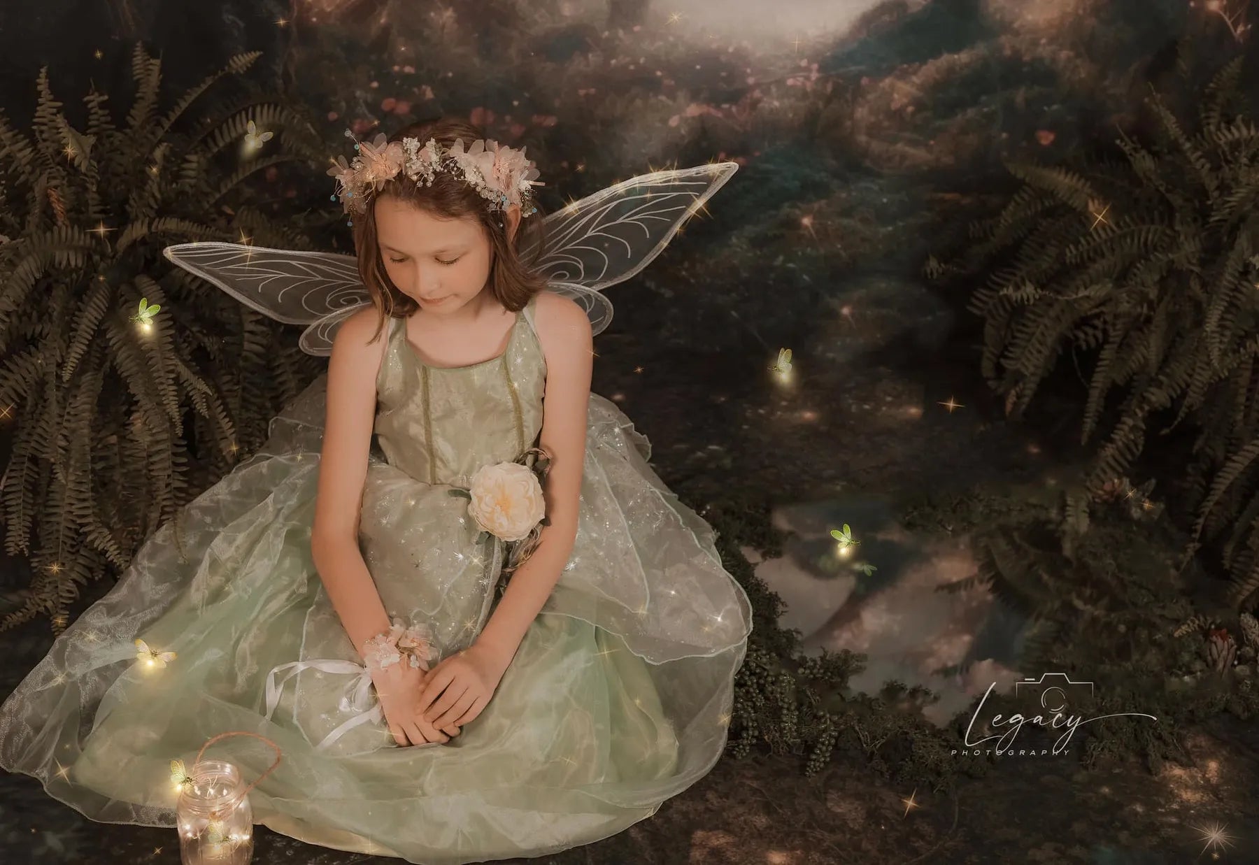 Kate Enchanted Fairy Forest Summer Fantasy Backdrop Designed by Mandy Ringe Photography