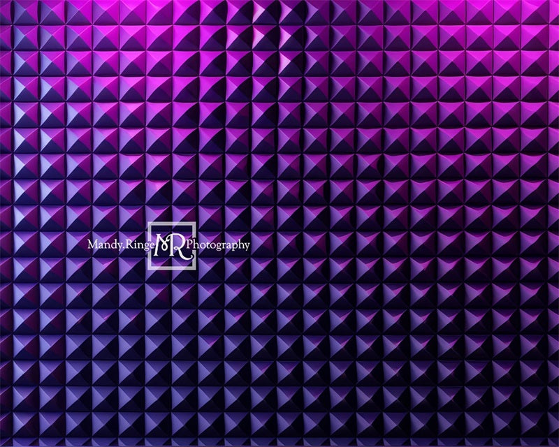 Futuristic Purple Geometric Texture Wall Backdrop Designed by Mandy Ringe Photography