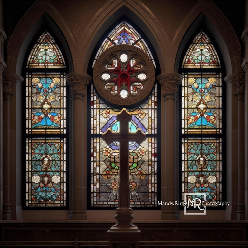 Stained shop glass windows