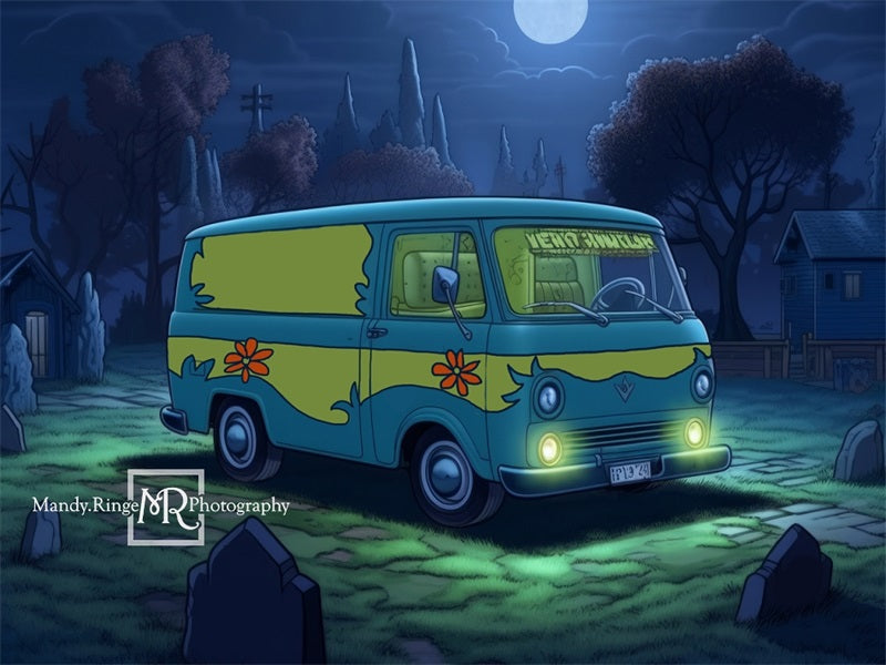 Kate Mystery in the Graveyard Car Backdrop Designed by Mandy Ringe Photography