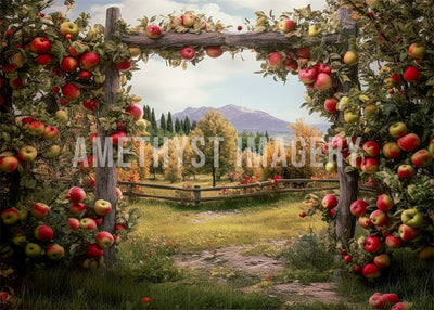 Kate Summer/Autumn Apple Arch Farm Backdrop Designed by Angela Miller