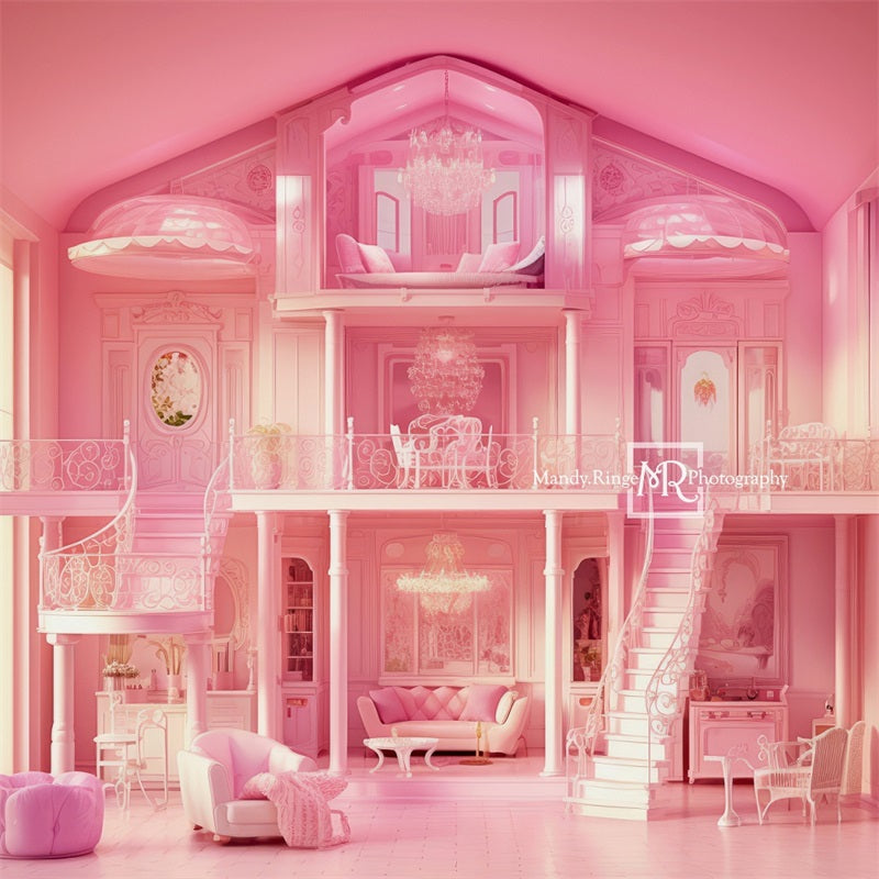 Roze modepoppenhuisachtergrond ontworpen door Mandy Ringe Fotografie