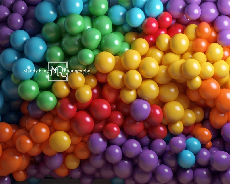 Regenboog Ballonnenmuur Foto Achtergrond Ontworpen door Mandy Ringe Photography